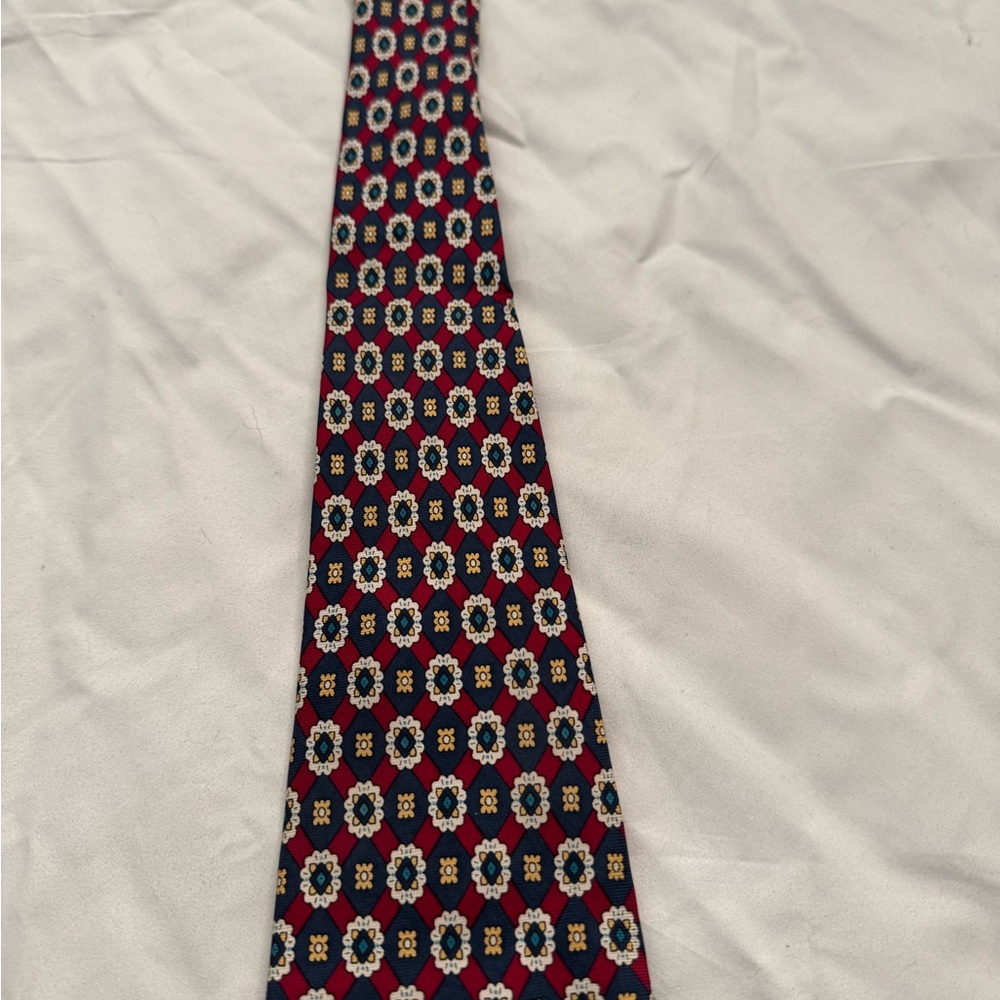 Stylish Geometric Red and Blue Men's Tie